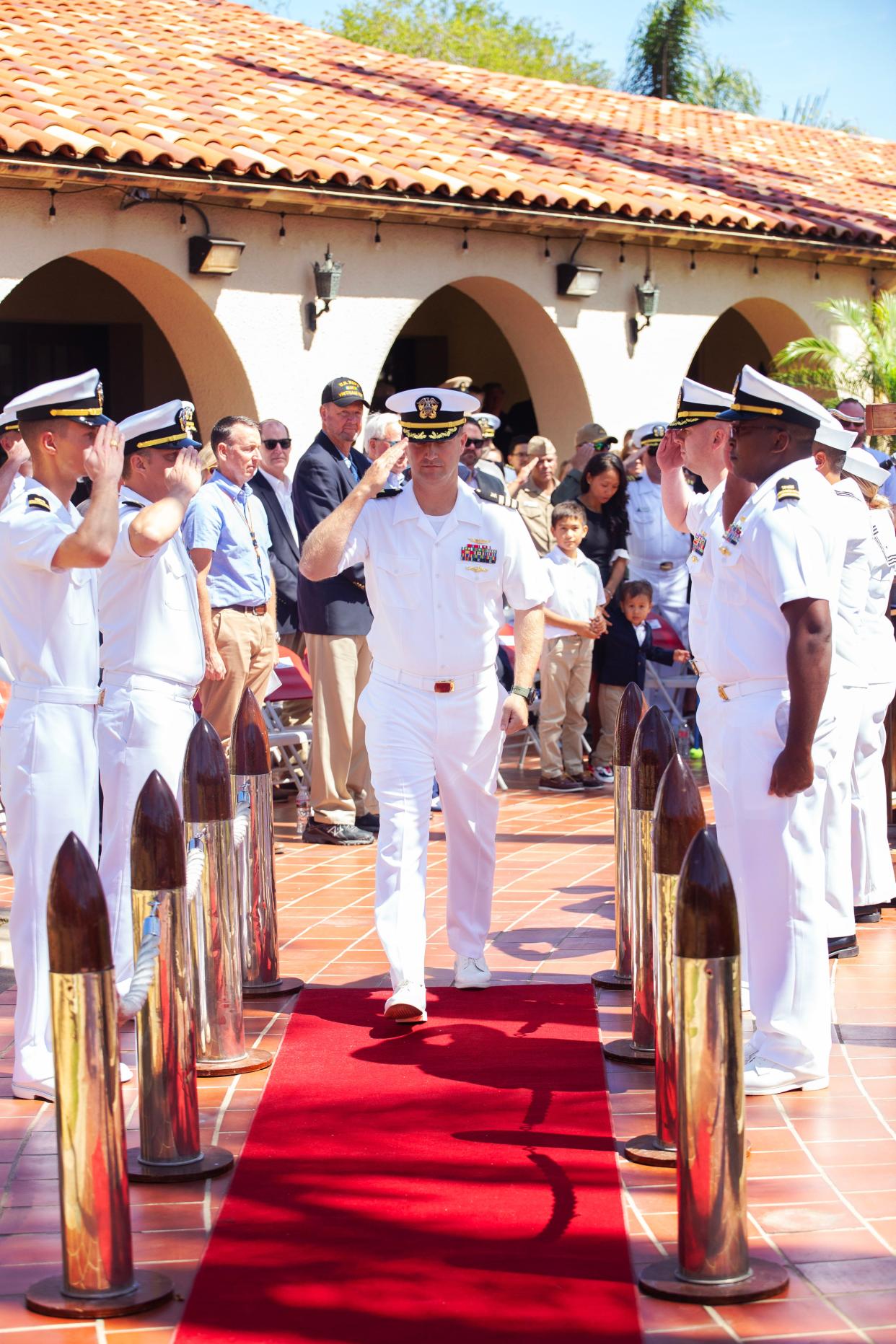 Commander Jared Sweetser is returning to Sarasota after two decades in the Navy, including tours on the submarine USS Montpelier and aircraft carrier USS John C. Stennis.