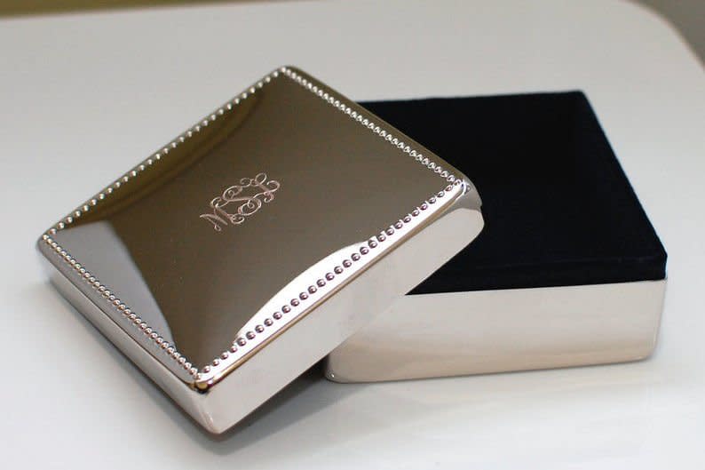 Personalized Silver Jewelry Box