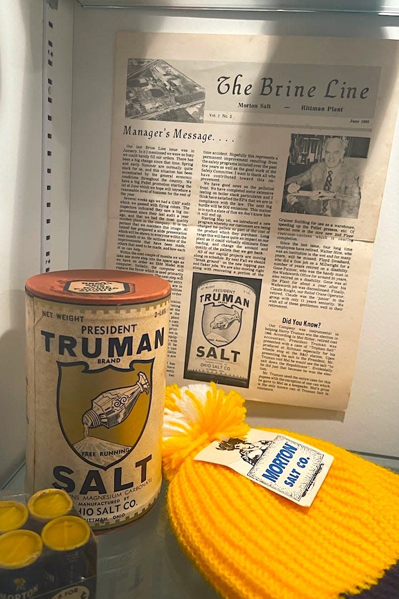 Truman Salt was made especially for President Harry S. Truman by the Morton Salt Co. in Rittman for the president's whistle stop speech in October 1948.