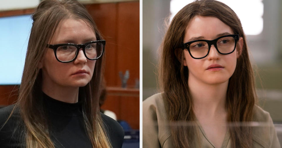 Anna Delvey and Julia Garner