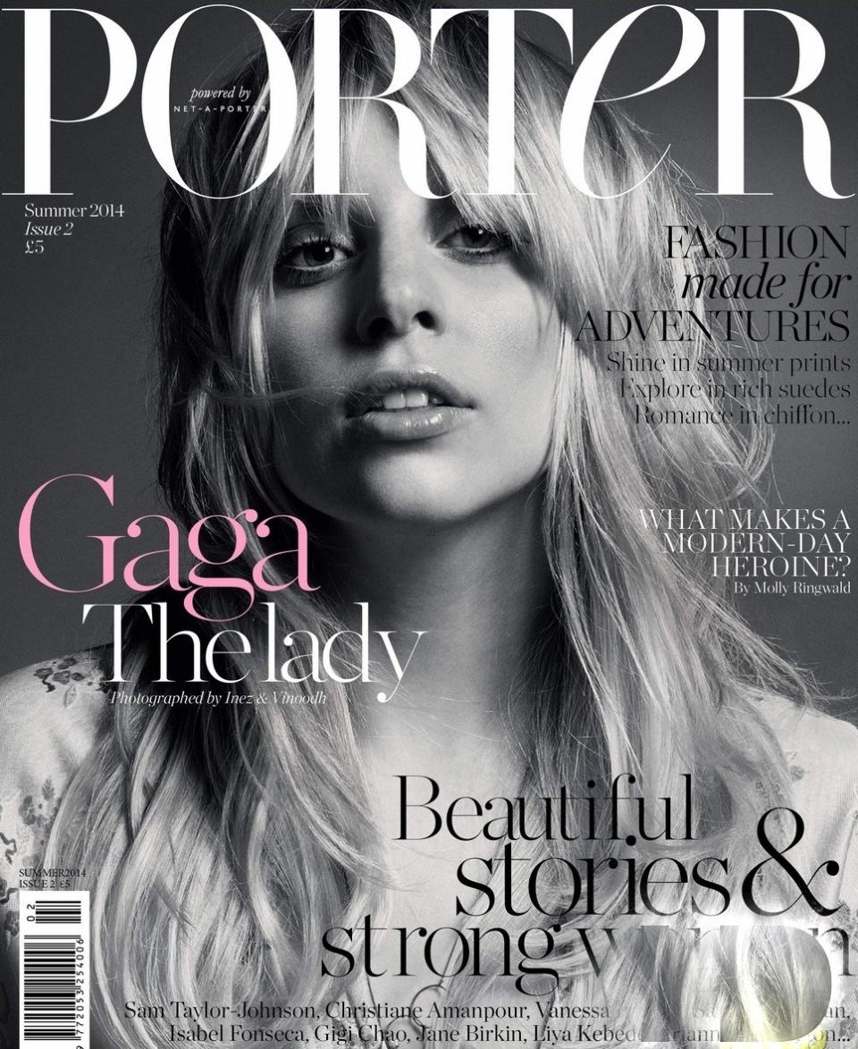 Lady Gaga on the Summer 2014 cover of “Porter.”