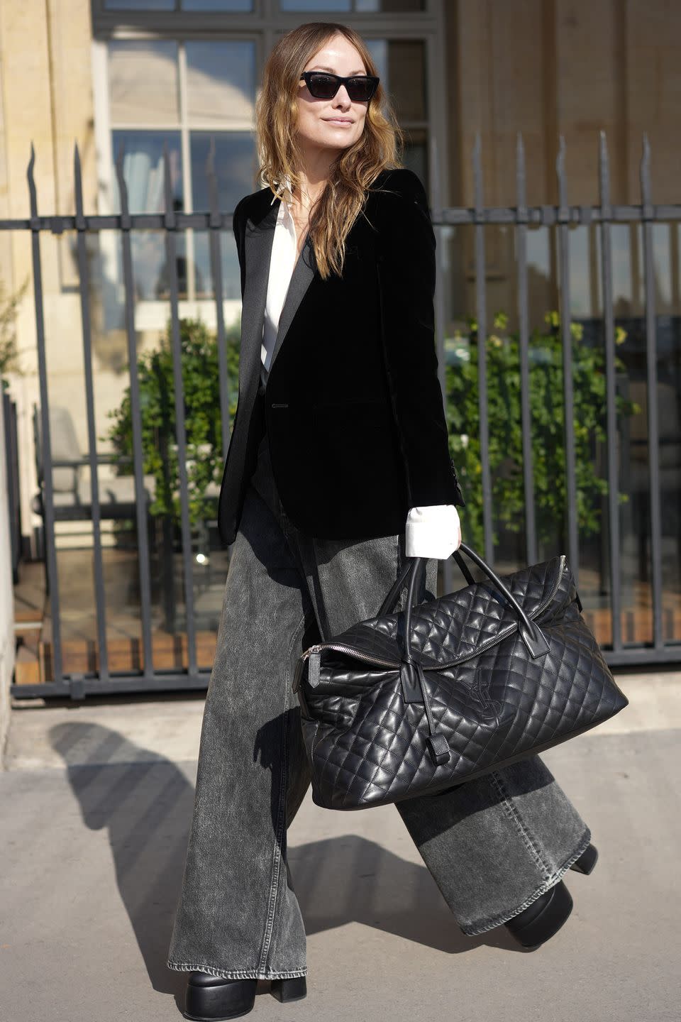 paris, france february 28 olivia wilde is seen leaving her hotel on february 28, 2023 in paris, france photo by megagc images