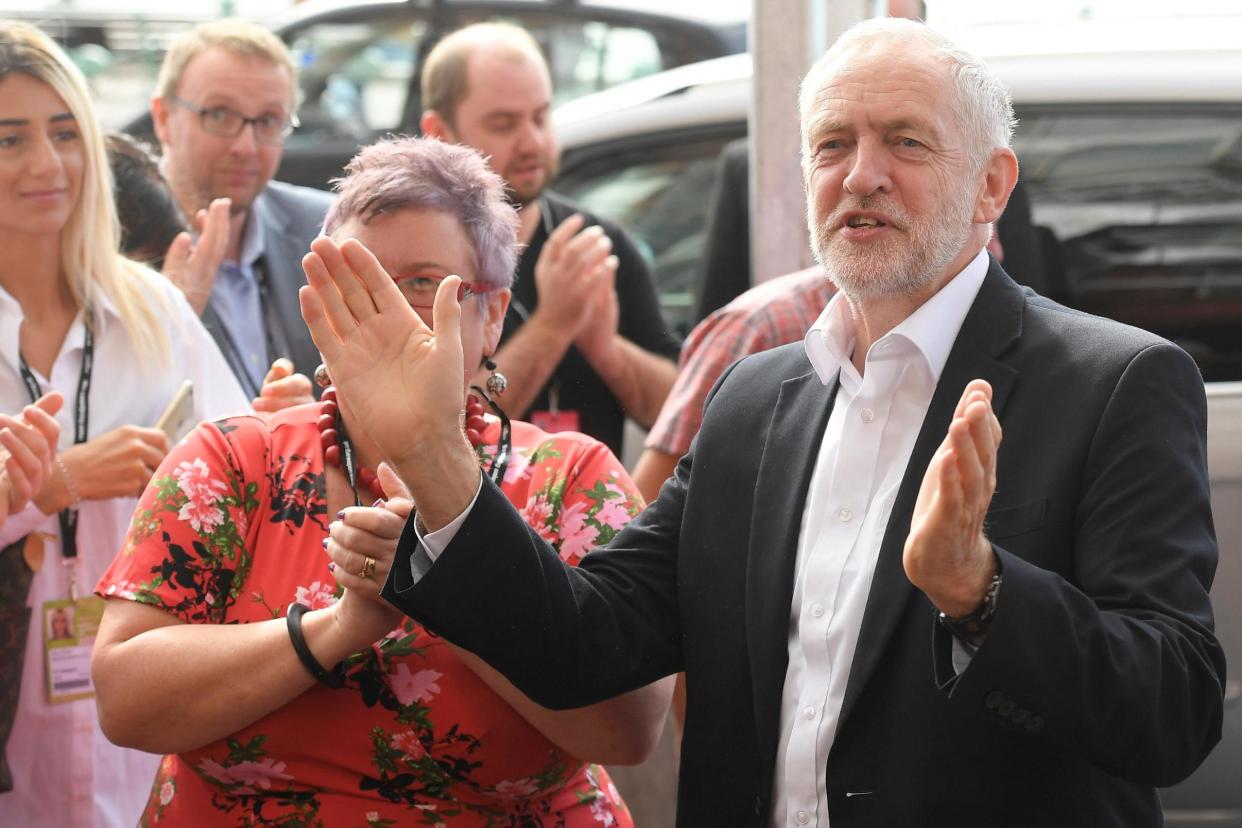 Labour leader Jeremy Corbyn gets a hero's welcome at the party's Women's Conference in Brighton: REUTERS