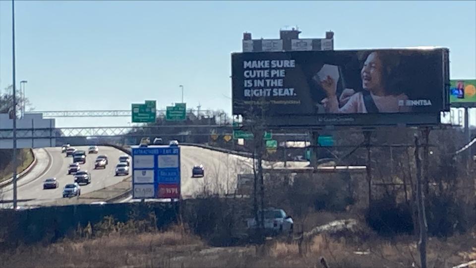 Clear Channel, owner of the billboard, replaced the defaced billboard with a public service announcement.