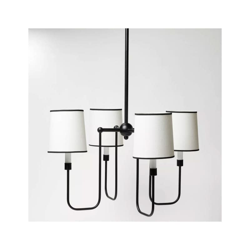 4-Arm Chandelier with Trim Shades