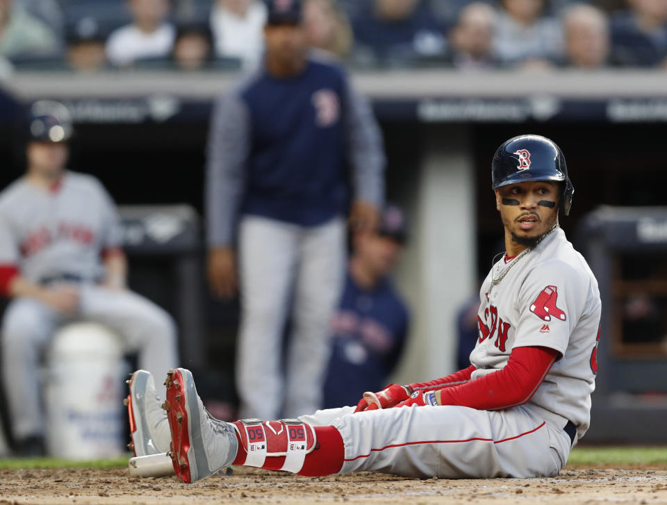 Boston Red Sox outfielder Mookie Betts is hitting .360/.440/.772, playing his typically elite outfield, and running the bases with grand skill. (AP)