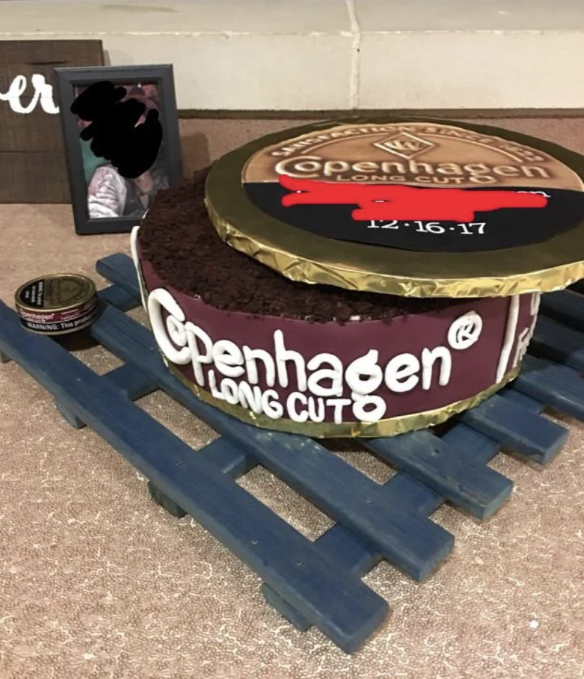 A Copenhagen chewing tobacco cake