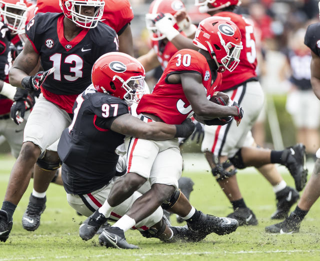 Georgia's Ladd McConkey praises Stetson Bennett after another