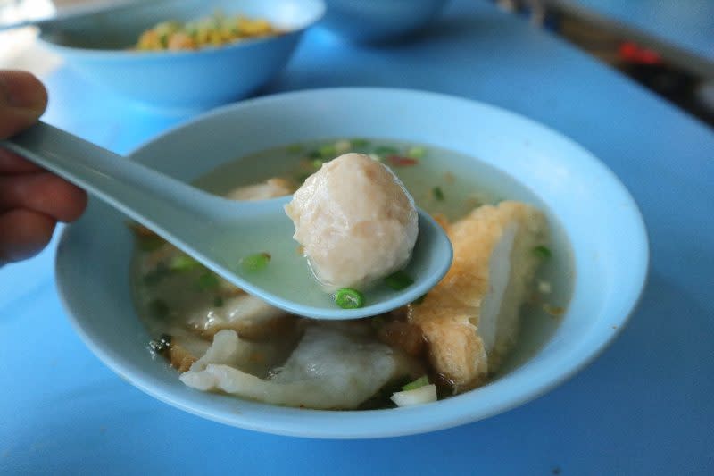 chao yang fishball noodle - closeup of fishball