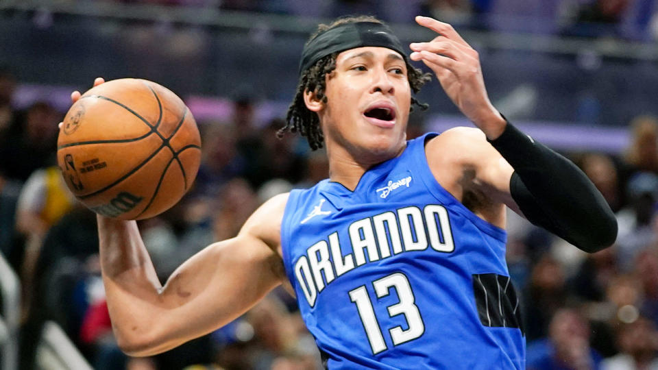 Pictured here, Orlando's RJ Hampton in action for the Magic in the NBA.