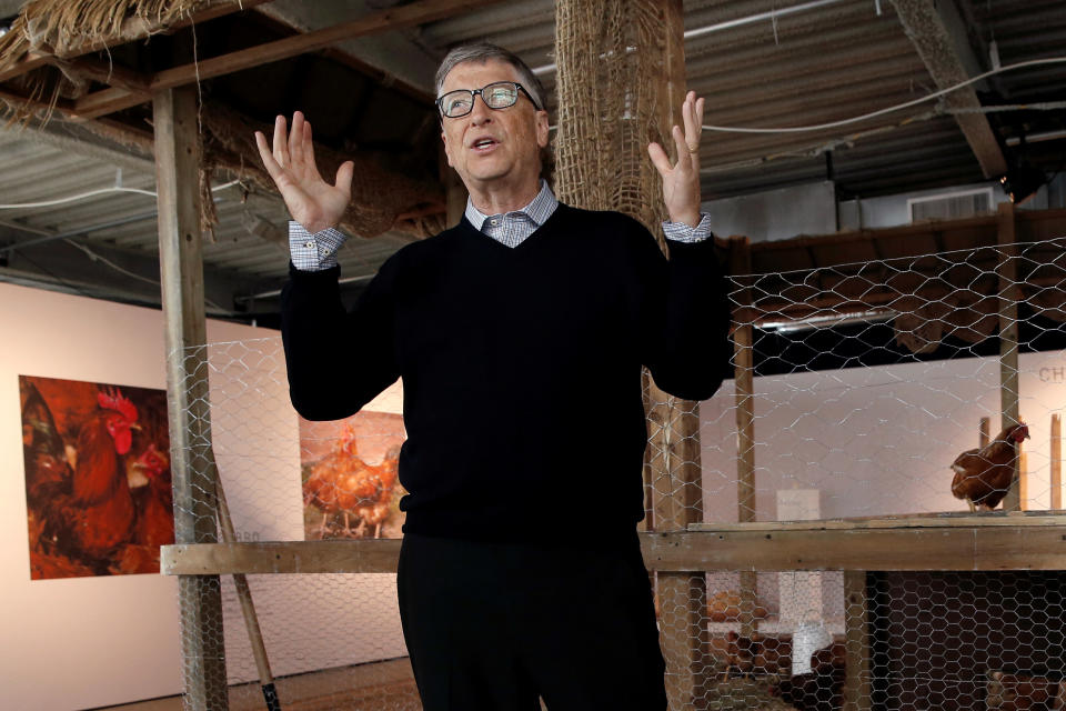 Billionaire philanthropist Bill Gates announces in June 2016 that he is donating 100,000 chicks to developing countries&nbsp;to help end&nbsp;extreme poverty. (Photo: Mike Segar / Reuters)