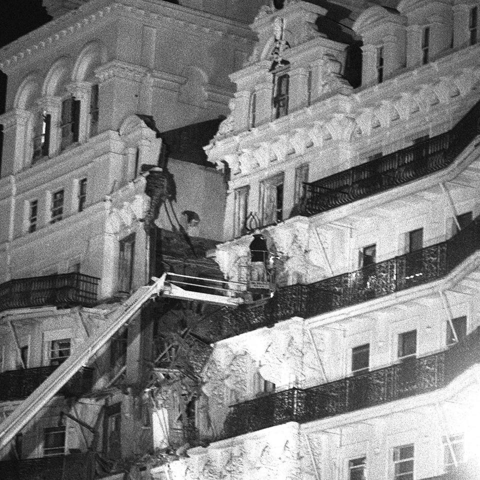 An IRA bomb exploded at the Grand Hotel, Brighton, in 1984 where members of the Cabinet were staying for the Conservative party conference. Five people were killed and prime minister Margaret Thatcher and her husband Denis narrowly escaped injury - Credit: PA