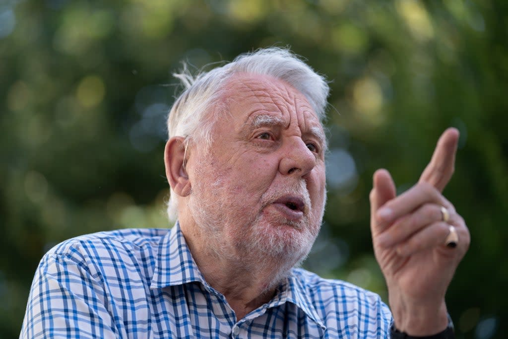 Terry Waite, 82, who was held hostage in Lebanon from 1987 to 1991, at his home in Suffolk, ahead of the mass challenge fundraiser for the charity Hostage International (Joe Giddens/ PA) (PA Wire)