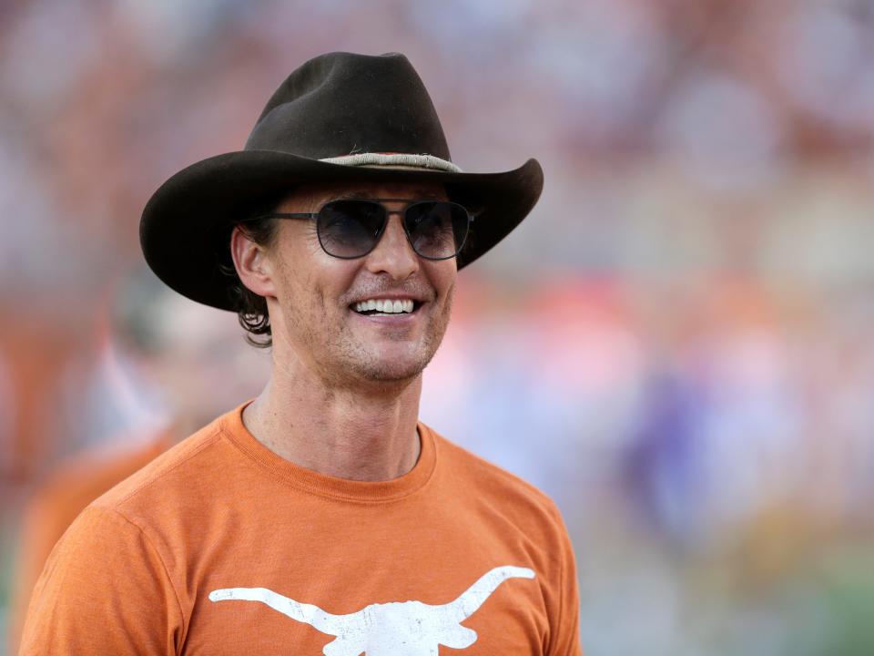 Matthew McConaughey at Darrell K Royal-Texas Memorial Stadium on September 7, 2019 in Austin, Texas