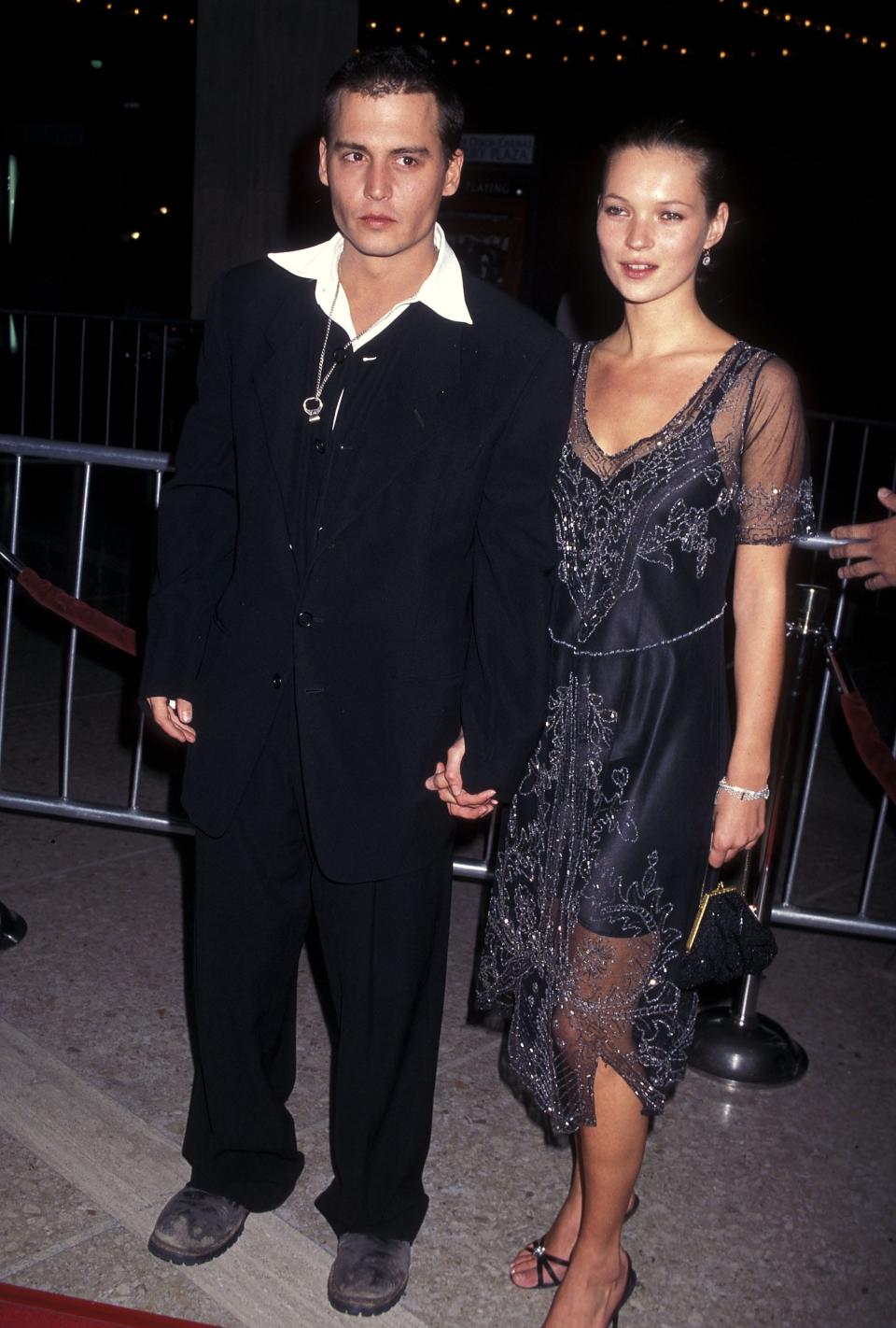 Kate Moss and Johnny Depp in March 1997.