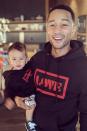 <p>The ladies aren't the only ones in the Legend family who look alike. John Legend and Chrissy Teigen's youngest child, Miles, looks like a teddy bear-size John.</p>