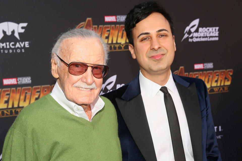 Stan Lee with business partner Keya Morgan (Credit: Getty)