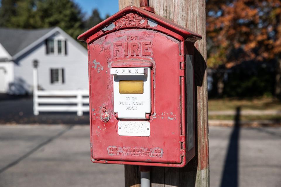 Gamewell fire alarm box number 27, on the 300 block of Clearview Road, in Hanover Borough.