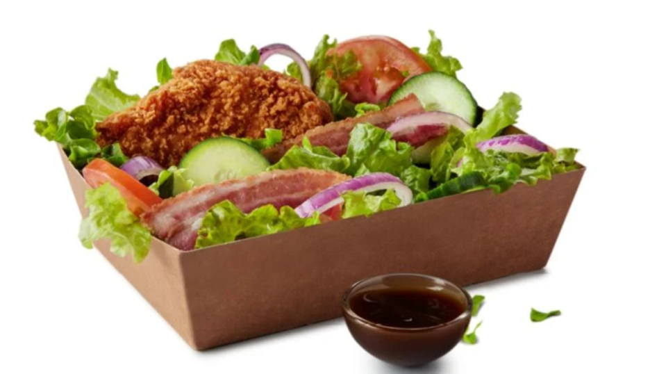 A McDonald’s Bacon Ranch Salad with Crispy Chicken. McDonald’s will no longer offer salads after an upcoming menu change (McDonald’s)