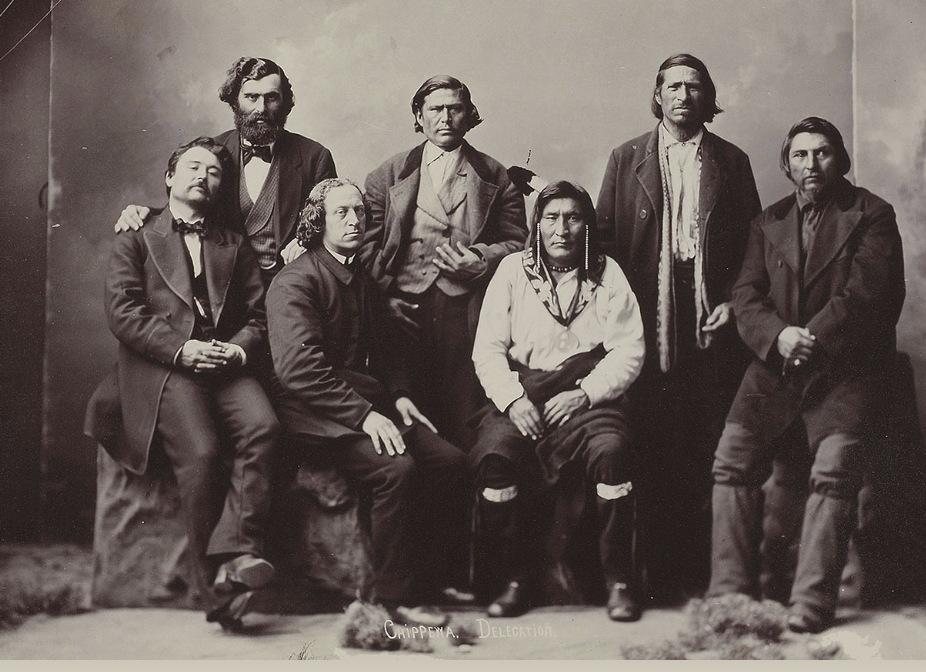 Studio portrait of the Pembina Chippewa Delegation  taken in Washington, D.C., in 1874. (Photo/National Museum of the American Indian)