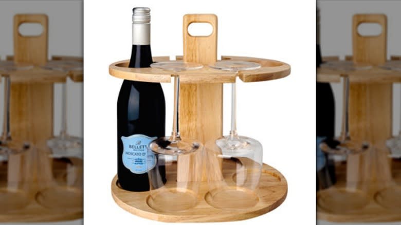 Crofton Wine Bottle & Glass Caddy