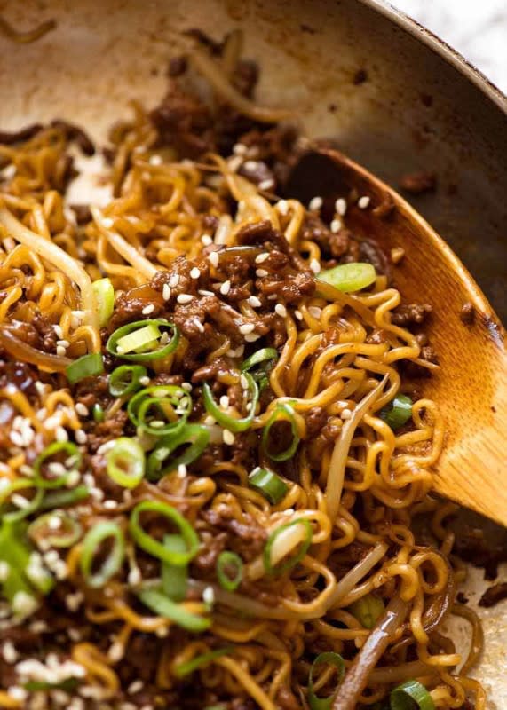 <p>RecipeTin Eats</p><p>With caramelized beef, a tangle of noodles, and sweet-savory 4-ingredient sauce, these Asian beef ramen noodles are totally slurp-worthy!</p><p><strong>Get the recipe: <a href="https://www.recipetineats.com/asian-beef-and-noodles/" rel="nofollow noopener" target="_blank" data-ylk="slk:Asian Beef Ramen Noodles;elm:context_link;itc:0;sec:content-canvas" class="link "><em>Asian Beef Ramen Noodles</em></a></strong></p>