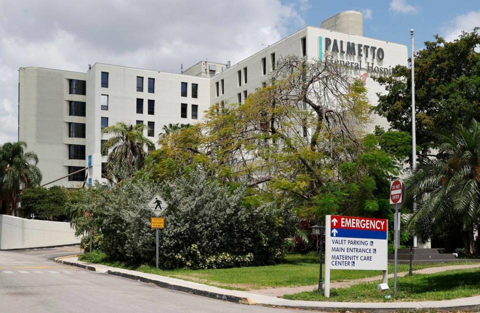 A view of Palmetto General Hospital on Tuesday, May 7, 2024. Palmetto General Hospital and Hialeah Hospital owner Steward Health Care has filed for bankruptcy.