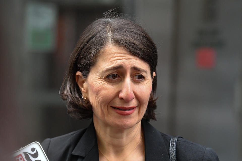 Former NSW Premier Gladys Berejiklian leaves after appearing at the Independent Commission Against Corruption (ICAC) in November. Source: AAP