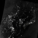 On September 24, 2012, the Visible Infrared Imaging Radiometer Suite (VIIRS) on the Suomi NPP satellite captured this nighttime view of the Korean Peninsula. This imagery is from the VIIRS “day-night band,” which detects light in a range of wavelengths from green to near-infrared and uses filtering techniques to observe signals such as gas flares, auroras, wildfires, city lights, and reflected moonlight. (NASA)