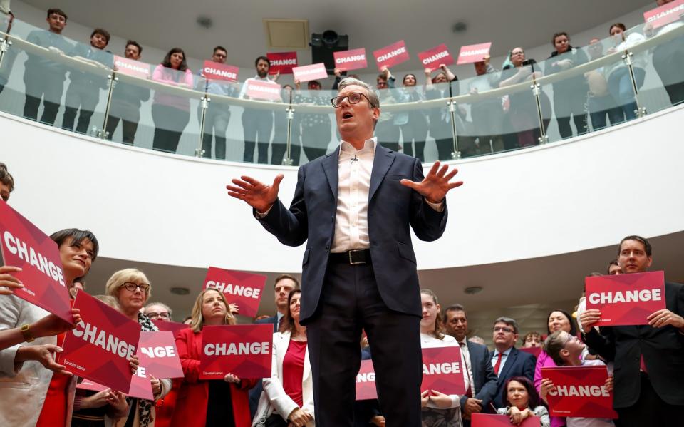 Sir Keir Starmer on the campaign trail in Scotland. The Labour leader is committed to the triple lock and not raising retirement age