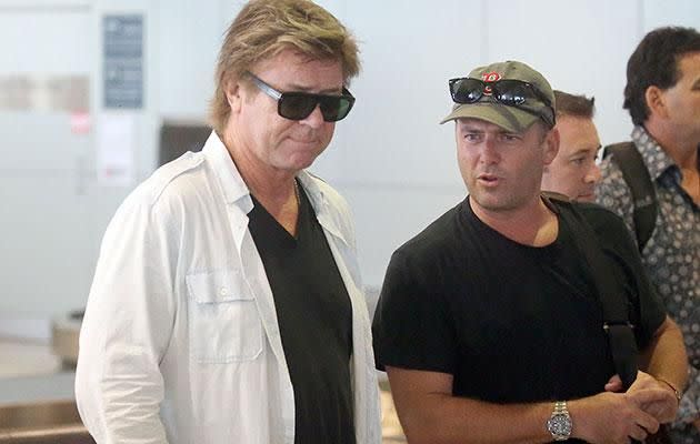 Richard Wilkins and Karl Stefanovic waiting for luggage at Sydney's airport. Source: Diimex