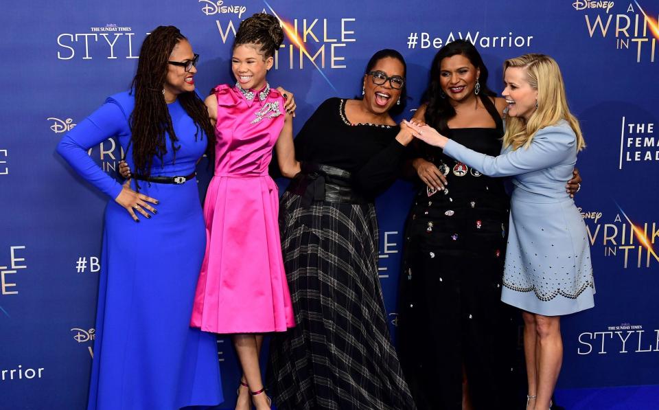 With Ava DuVernay, Storm Reid, Oprah Winfrey, and Mindy Kaling in 2018 - Ian West