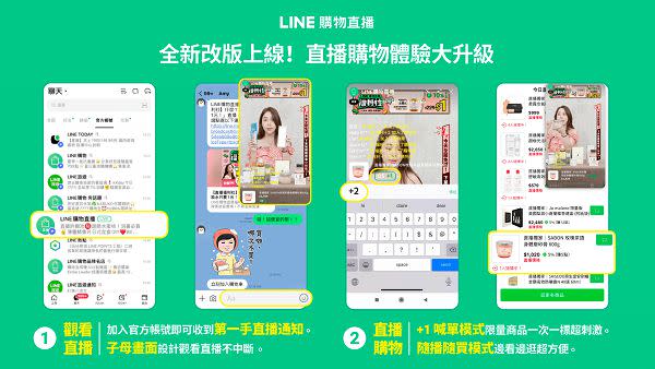 LINE購物直播正式推出「+1」、「子母畫面」兩項直播購物新功能。