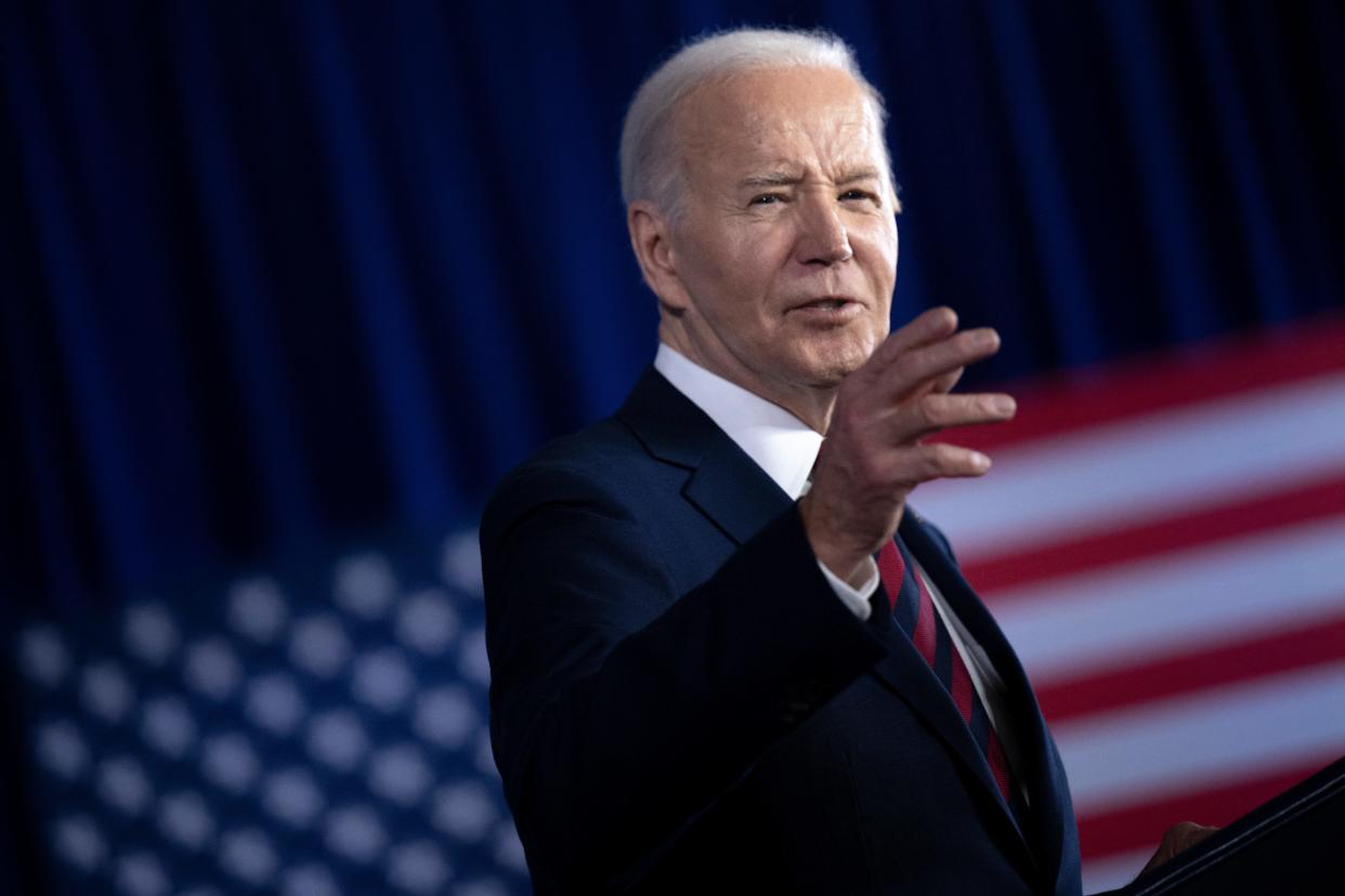 President Joe Biden speaks during a campaign event in Milwaukee, Wisconsin, on March 13, 2024.