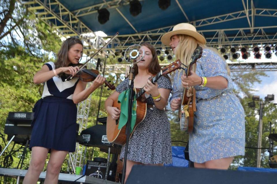 Megan Gregory, Linda Jean Stokley and Montana Hobbs of The Local Honeys at the 2017 Master Musicians Festival.