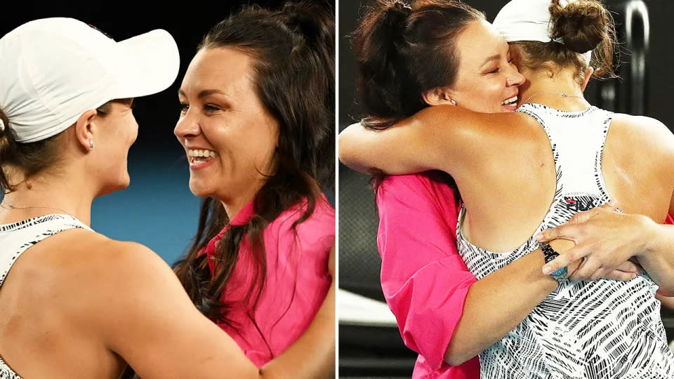 Seen here, Ash Barty shares a beautiful embrace with Casey Dellacqua after winning the Australian Open. 