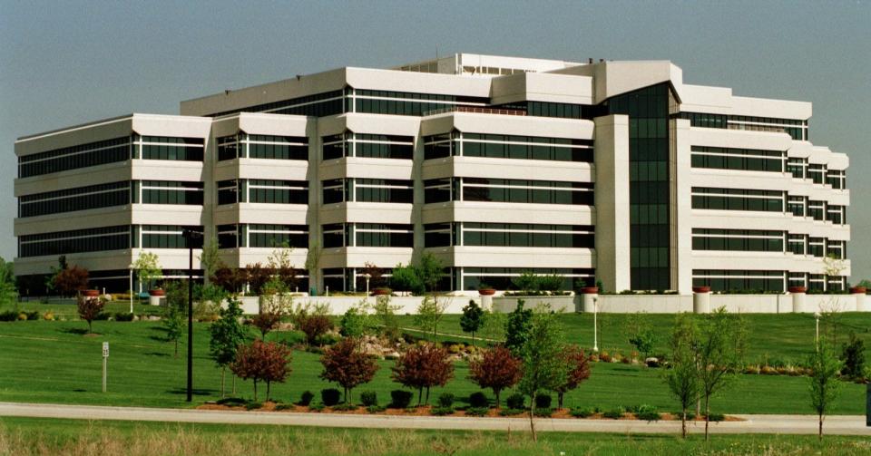 An archive photo from 1998 of the former American Medical Security/UnitedHealth Group headquarters at 3100 AMS Blvd., in Howard. The now-vacant office building will be auctioned off in late November 2022.