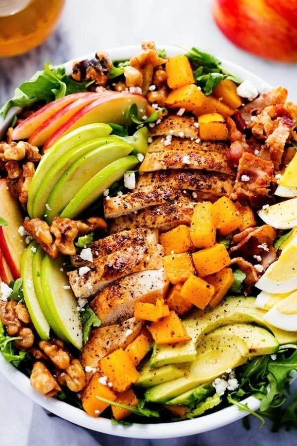 Fall Harvest Cobb Salad on a plate