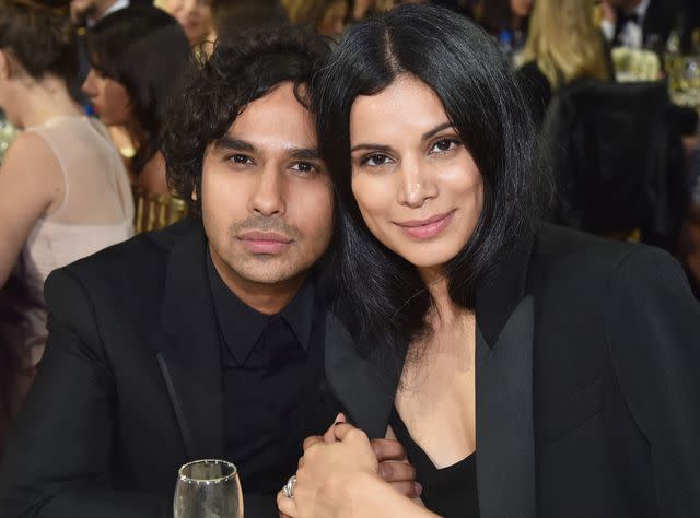 <p>Kevin Mazur/WireImage</p> Kunal Nayyar and Neha Kapur in 2018