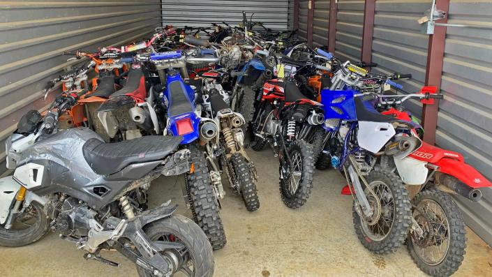 This photo provided by the Hagerstown Police Department shows off-road vehicles confiscated because they were ridden illegally on city streets.