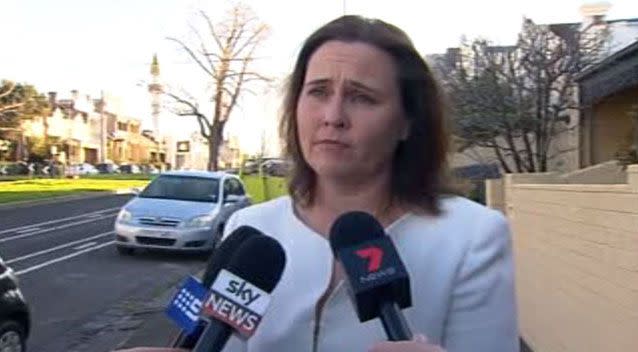 The former emergency services minister told reporters she believed she was targeted as a result to her former position. Picture: 7 News