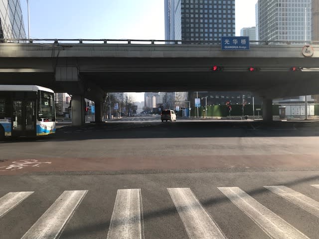 Empty streets in Beijing, China