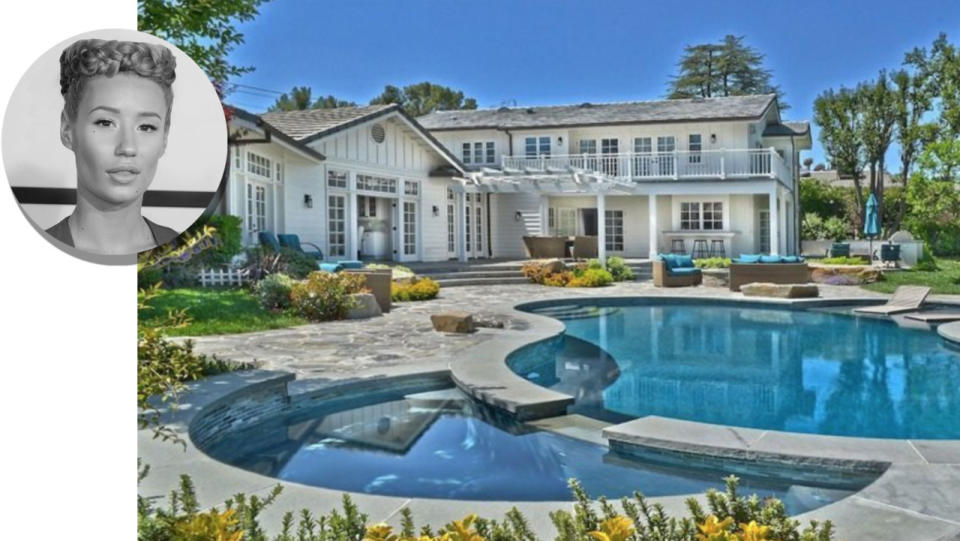 The singer, along with her boyfriend and LA Laker star Swaggy P, scooped up this six-bedroom, eight-bathroom mansion from fellow songstress, Selena Gomez. Of course, it’s equipped with a basketball court for her beau, a barbeque, a pool, and more.