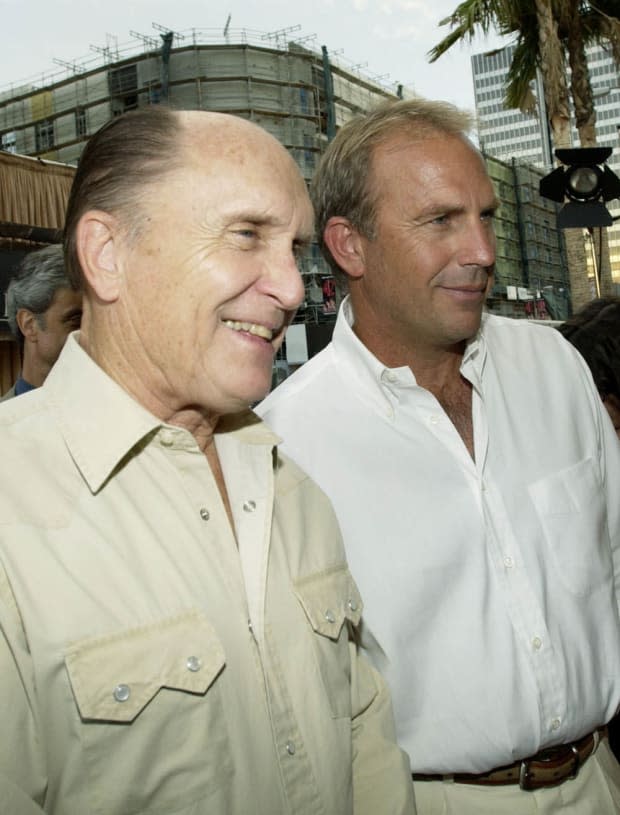 <p>Robert Duvall and Kevin Costner during the Hollywood premiere of <em>Open Range</em> at Arclight Cinemas. </p>