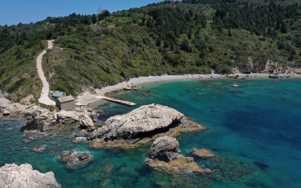 Drone view of a Greek beach