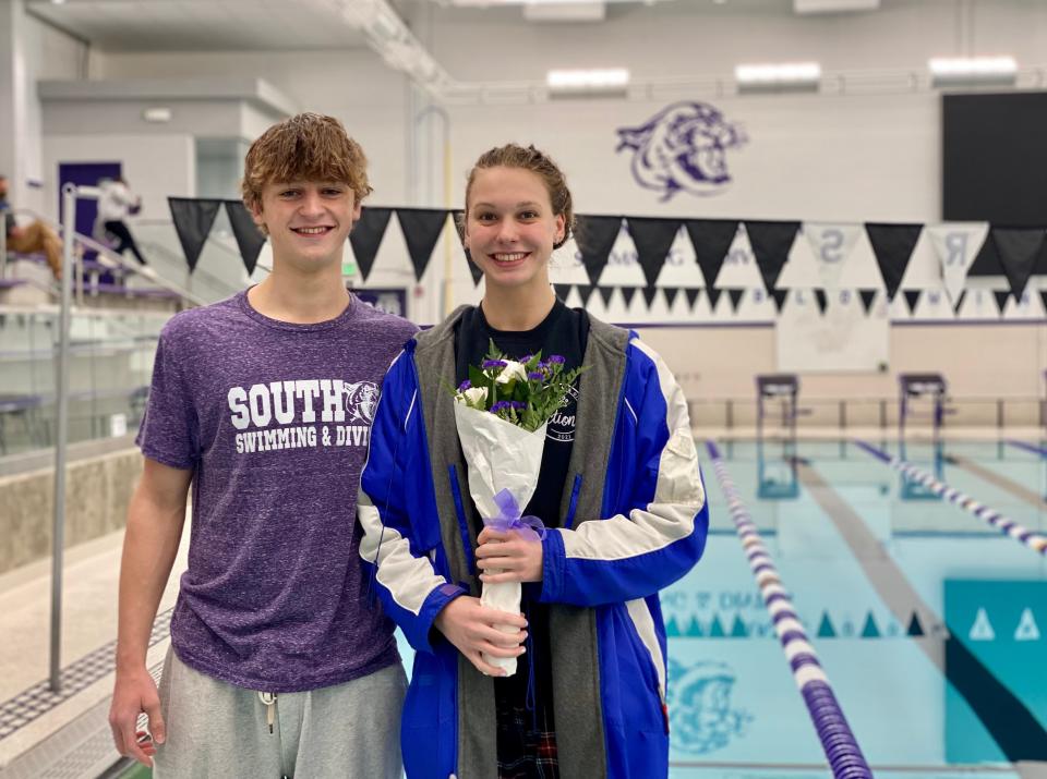Bloomington South's Lukas Paegle (left) has made it to the boys' state meet for the first time, following in the footsteps of his older sister Kristina, a four-time qualifier and state champ.