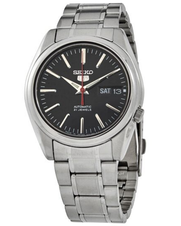 seiko 5 automatic watch black dial