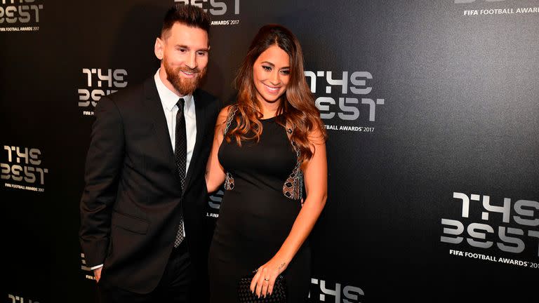 Lionel Messi y Antonella en la gala de los premios FIFA The Best