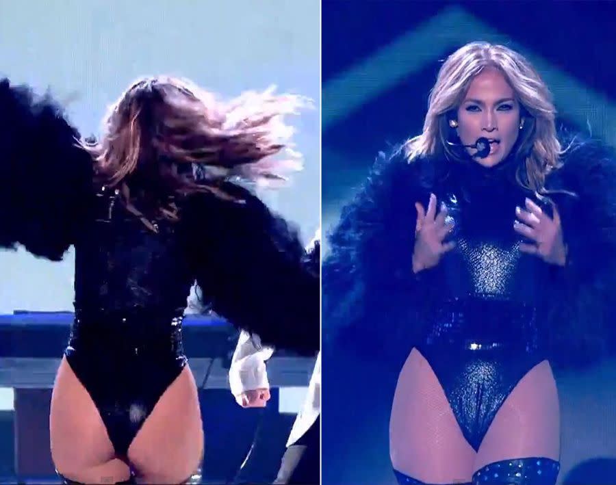 Jennifer Lopez flashed more of her famous figure than parents were comfortable with on the show "Britain's Got Talent." J.Lo's curves were in the spotlight for all the wrong reasons after scores of angry viewers complained that her performance was a little too sexy for the family friendly program.