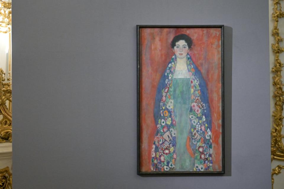 Gustav Klimt’s ‘Portrait of Miss Lieser (Bildnis Fraeulein Lieser)’ on display in Vienna, 25 January 2024 (APA/AFP via Getty Images)